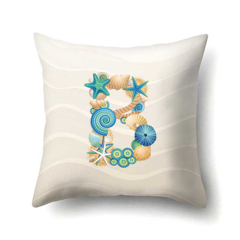 Polyester Pillow Case Decoration Home Furnishing 26 English Letter Printing Pillow Case Car Lumbar Pillow Bedside Mat