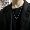 Small Waist Titanium Steel Necklace Roman Numeral Pendant High-end Light Luxury Rotatable Couple Ring Clavicle Chain