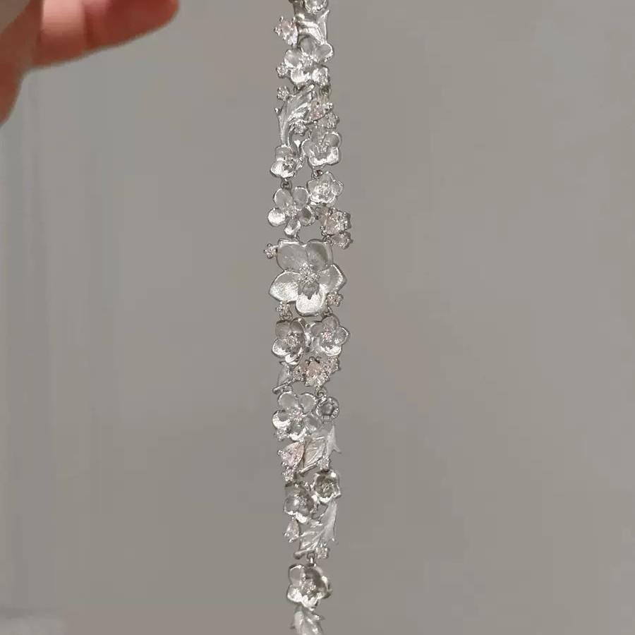 Gold and Jade Full of Tang Bright Begonia Flower Flash Diamond Gold-plated Bracelet New Chinese Exquisite Bracelet Jewelry Accessories Female 2026