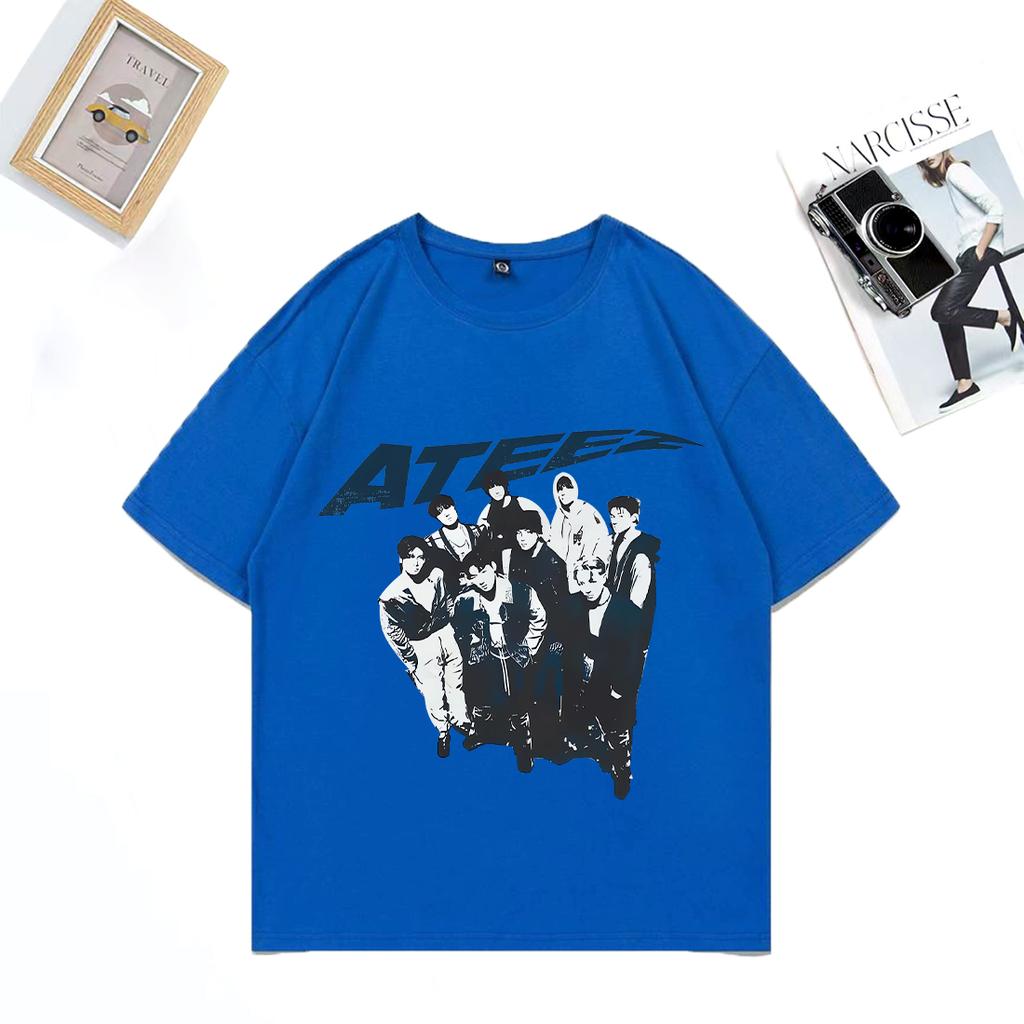Retro Ateez 2025 World Tour In Fantasy Vintage T Shirt Unisex WOMEN Fashion Oversized 100 Cotton Tshirts Short Sleeve Unisex Tees