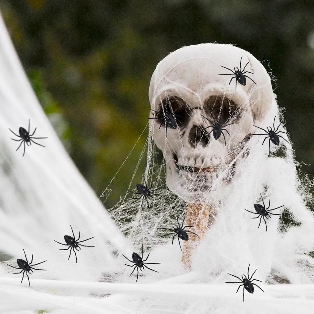 10Pcs Lightweight Fake Spiders Party Supplies Easy Indoor Outdoor Halloween Decoration Halloween Party Supplies
