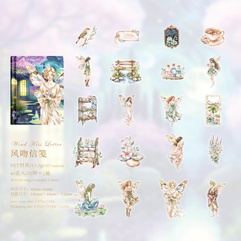 

Набор наклеек с готическими магическими персонажами, 40 листов, темная ретро-тематика, винтажные ПЭТ-наклейки для скрапбукинга, DIY-крафта, украшения