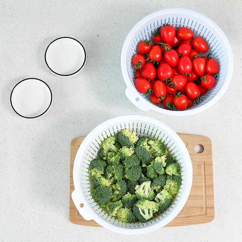 Round Double-Layer Plastic Drain Basket