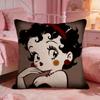 Betty BBoops Cute Cartoon Cushion Cover Premium Comfort Reversible Pillow Cove Two In One Design For Any Room  Car Interior