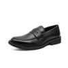 Men's Pointed Toe Leather Loafers: Retro British Style Slip-On, Height Increasing, Large Size, Perfect for Spring and Autumn.