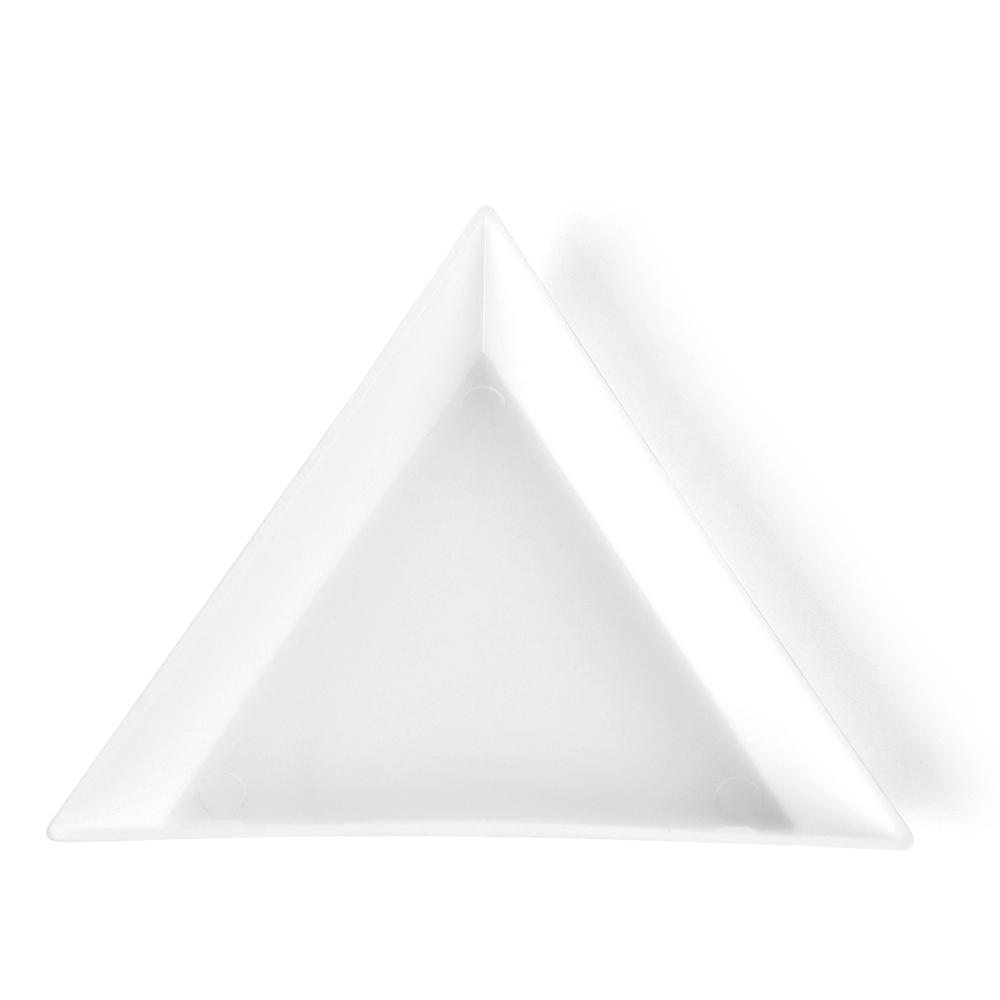 5/10/20Pcs Plastic Triangle Nail Tray Nail Art Rhinestone Glitter Box Plate Tray Holder Storage Container Manicure Tools