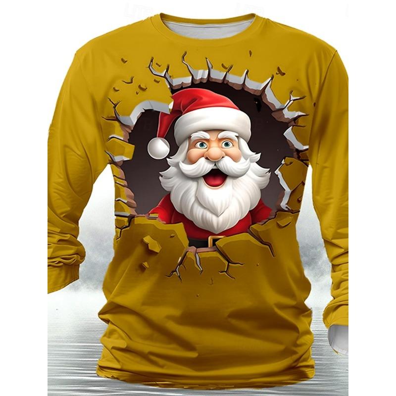 

Рождественская мужская футболка с длинными рукавами, осенняя новая повседневная свободная футболка-пуловер, модная футболка с длинными рукавами, унисекс, рождественская одежда Harajuku 2XL