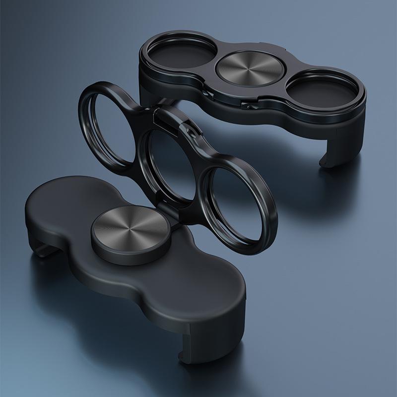 Multi-Functional Foldable Phone Stand, 360° Rotating Metal Holder with Three-Ring Support, Detachable Portable Device Stand