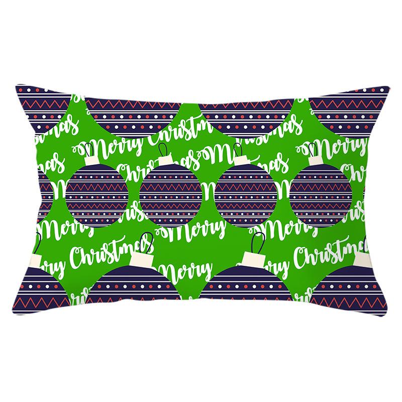 

Зеленая серия Рождественская наволочка для поясничной подушки с принтом персиковой кожи Квадратная наволочка для диванной подушки Офисная наволочка 30 * 50Cm (excluding pillow core)