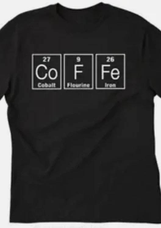 Coffee Periodic Table Funny t shirt tee S