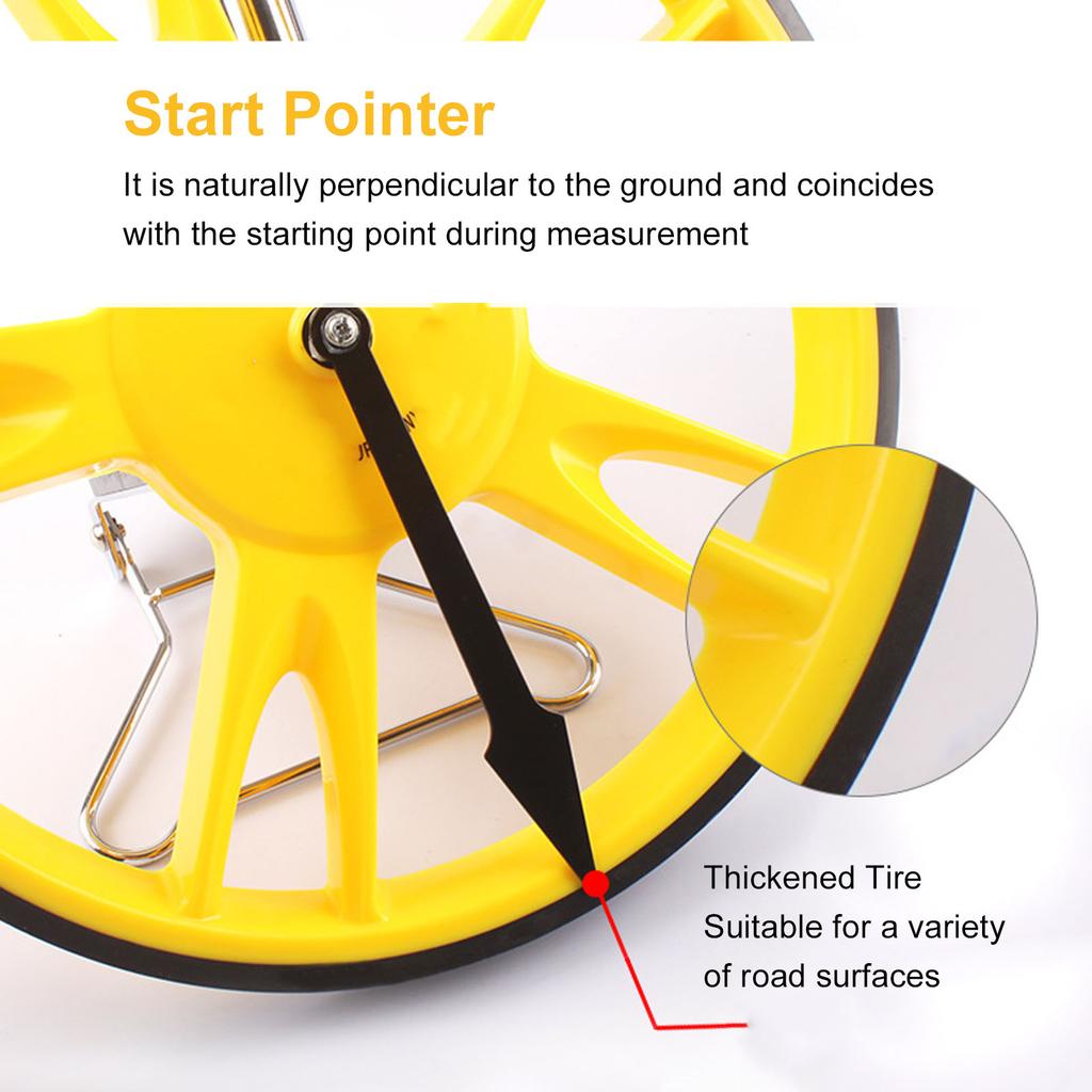 Distance Measuring Wheel Kit 3 Sections Foldable Hand Push Roller Rangefinder Thick Rubber Tire 99999.9M/FT for Site Surveying