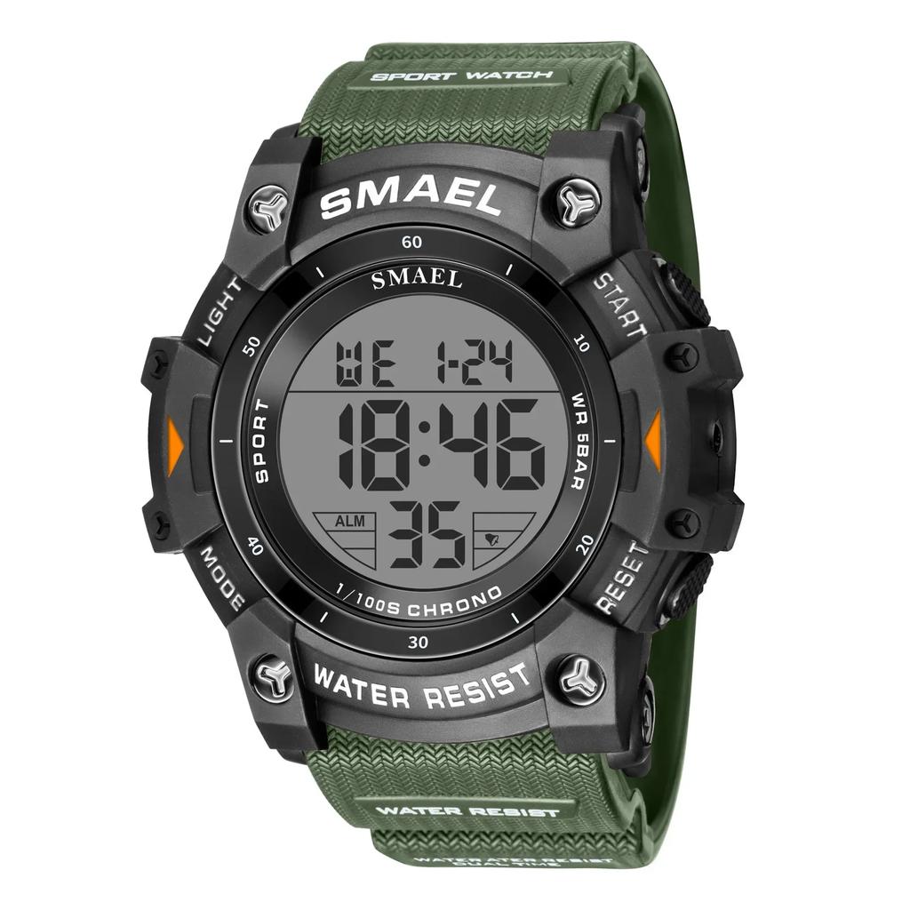 SMAEL 8123 Swimming Sport Watches for Men Alarm Clock Stopwatch Digital Watch LED Sports Watches Men's Wristwatch 50m Waterproof