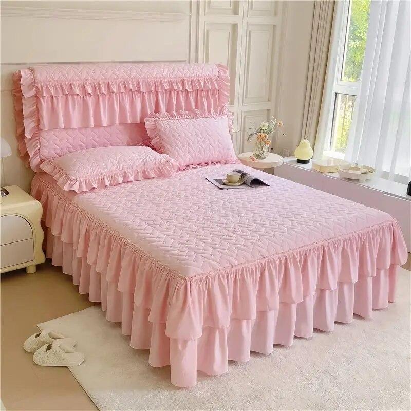 1PCs Thickened Lace Bed Skirt Four Seasons Single Piece Headcover Anti Slip and Dust Proof Bed Covers Bedding Supplies