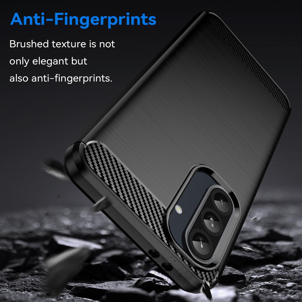 For Samsung Galaxy A36 5G Case with Screen Film WANLONFENG LS Series Big Lens Hole Brushed Texture TPU Phone Cover