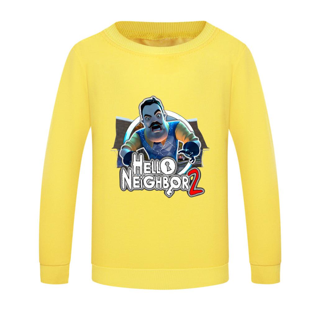 4262 Multi-color Kids HELLO NEIGHBOR Printed Long Sleeves Round Neck Sweatshirt 100cm