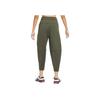 Nike Dri-Fit Solid High-Waisted Drawstring Cropped Knit Joggers Women Joggers Khaki-Green FB5429-325