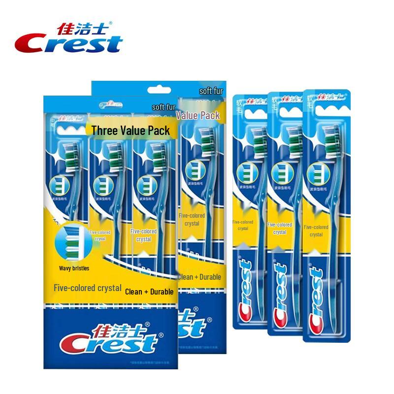 

Crest Colorful Crystal Soft Bristle Adult Toothbrushes 6-Pack