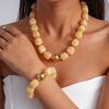 Multi Color Beaded Necklace Resin Acrylic Vintage Choker Resin Beaded Chokers  Vacation Accessories