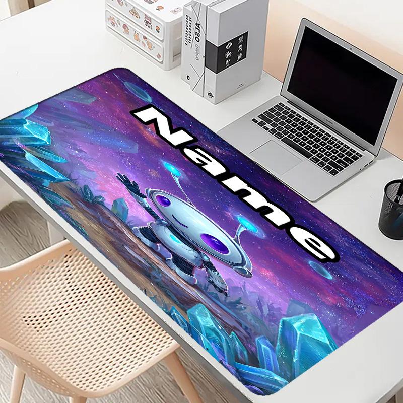 Benutzerdefinierter Name Personalisierte Kosmische Bot Crew Muster Mauspade, Laptop PC Schreibtischmatte, Dekorative Schreibtischmatte für Zuhause Tastaturpad Geschenk