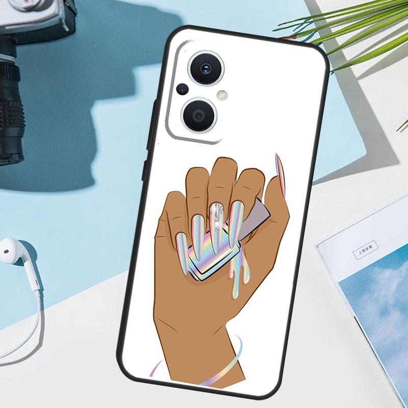 Nail Polish Case For OPPO Reno 13F 13 12 11 F 8T 7 8 10 Pro OPPO Find X8 X6 Pro X3 X5 Lite Cover Funda