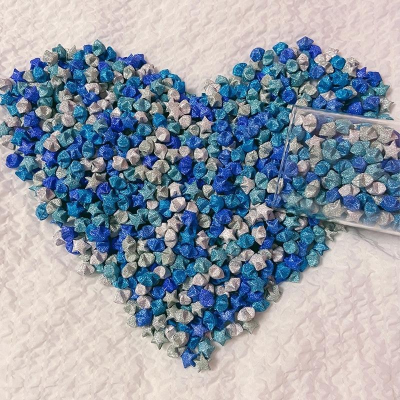 Thickened Glitter Powder Handmade Origami Quilling Star Paper Mixed Color Paper Stripes For Kids Children Diy Crafts Paper