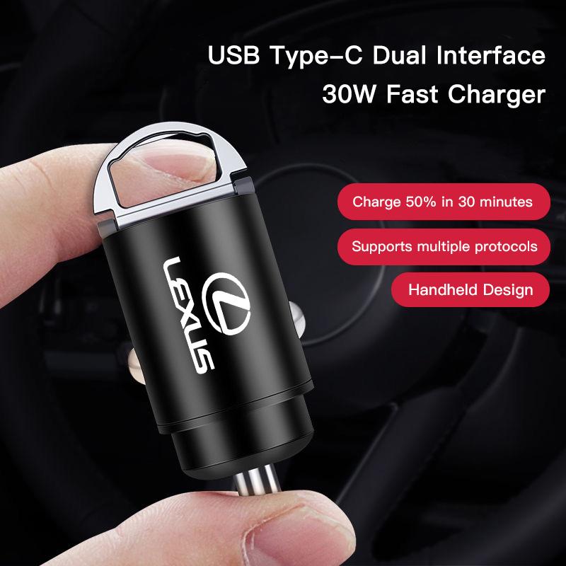 BJYL6 Car Charger Super Fast Charging Cigarette Lighter Conversion Plug For Lexus GS IS LS500h ES260 ES300h RX350h NX260 UX260 LM LC