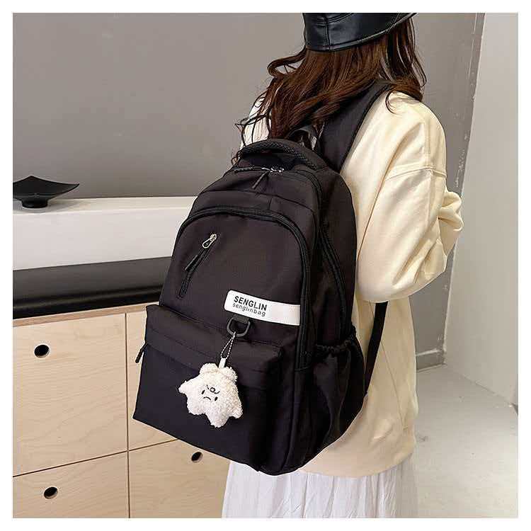 

Backpack Men s Simple All-matching Large-capacity Computer Travel Junior High School Student College Schoolbag Men 32x18x45 single package чорний