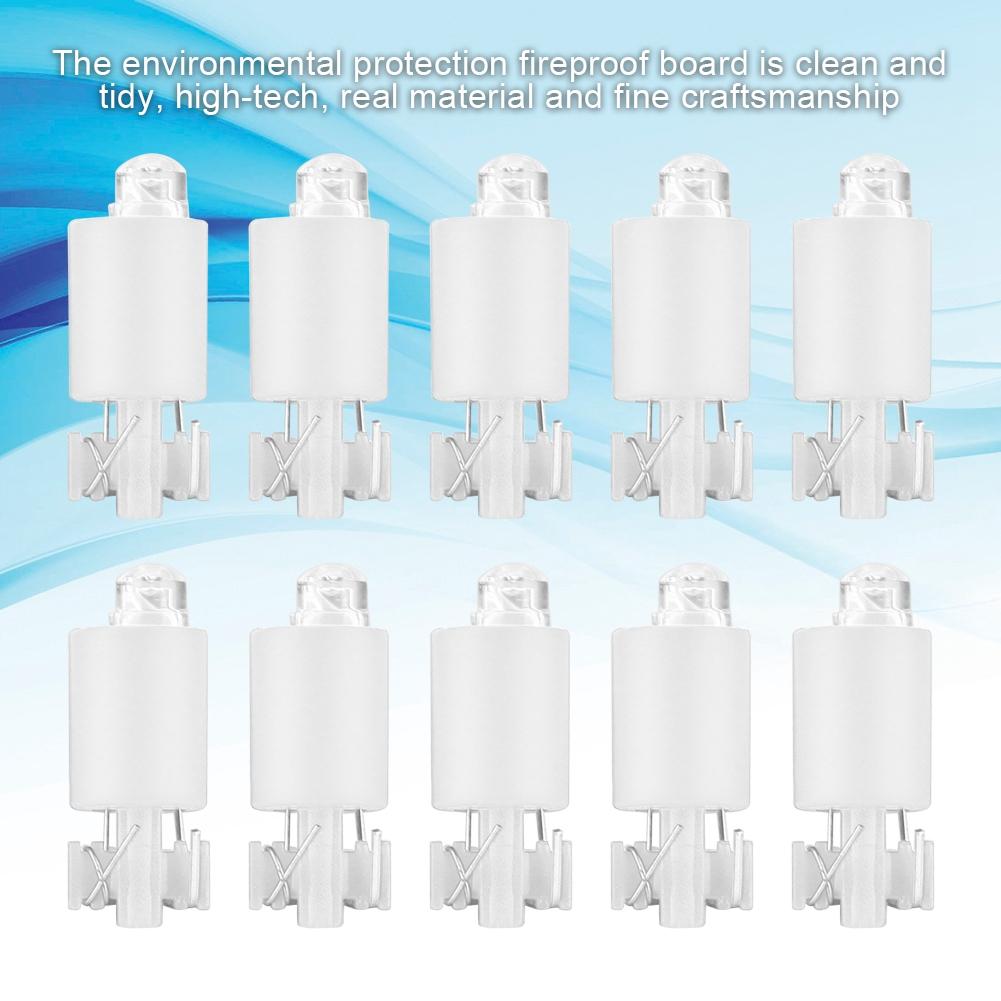 10PCS Arcade Video Game Button Switch Button LED Light Lamp Accessories(White)