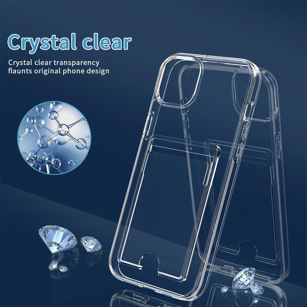 IPhone 16 Japanese and Korean Transparent Acrylic Card Bag 15pro Anti-fall Full Cover Protective Case