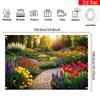 2D Colorful Flower Garden Backdrop Photography Background Banner