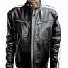 Men's Biker Jacket,Motorcycle Jacket, Bomber Style Jacket, Zipper Jacket, Black & White Leather Jacket, Moto Style Slim Fit Jacket, Gift For Men
