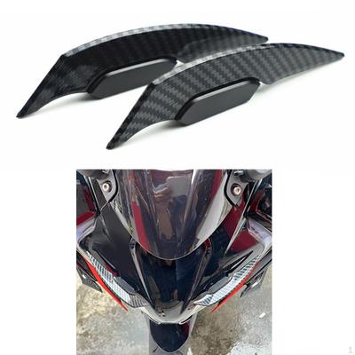 2x Motorrad Dekorative Streifen Windabweiser Seitenaufkleber Stabile Aerodynamische Flügel Spoiler Kit