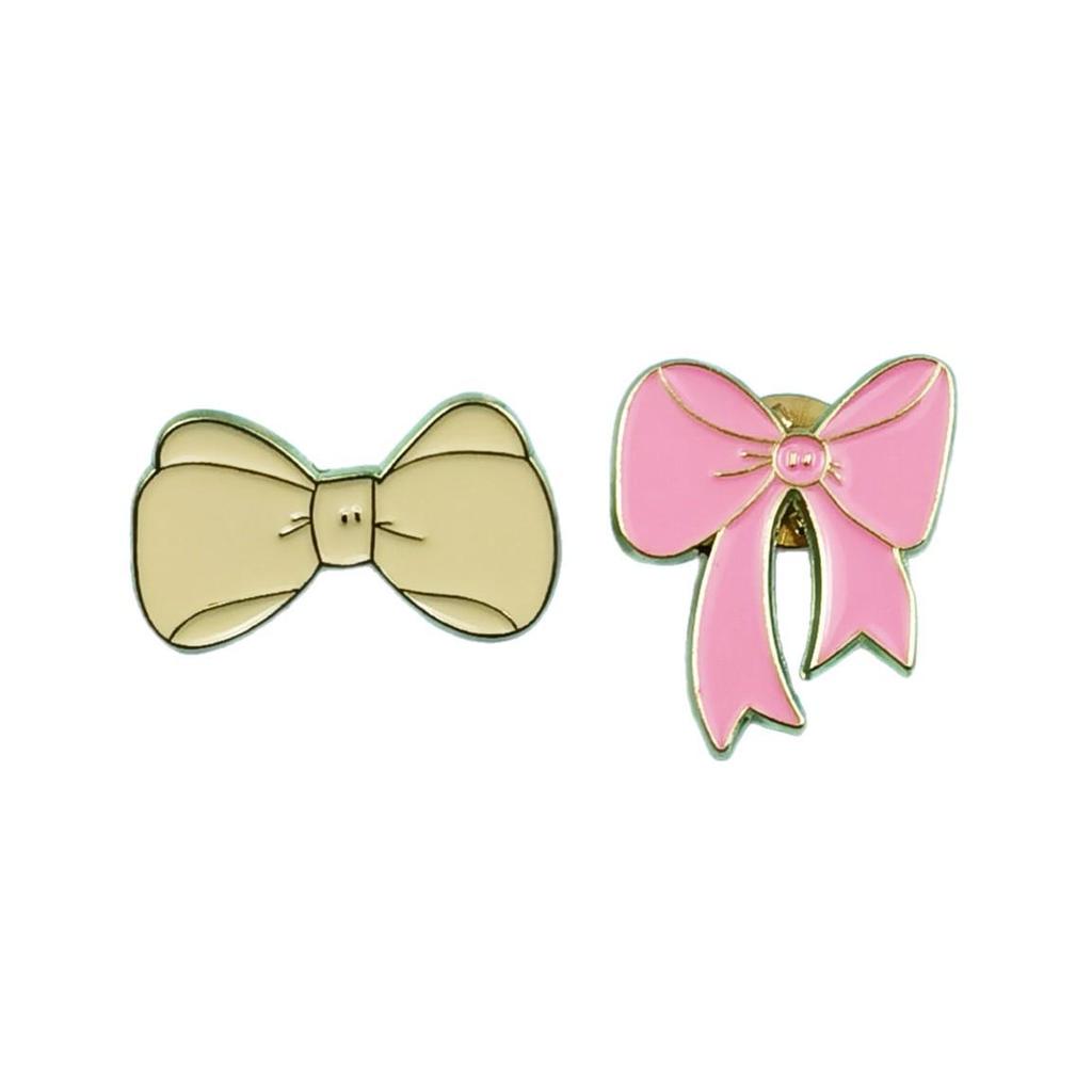 Creative Cartoon Girl Bow Brooch - Cute Alloy Badge for Clothes Accessories