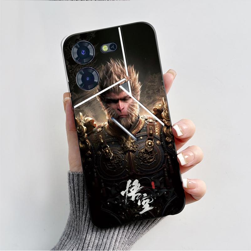 For Tecno Pova 5 Pro Case Cover Shockproof Black Wukong Phone Cases For Tecno Pova 5 Silicone Back Cover Pova5 Pro Bumper Fundas