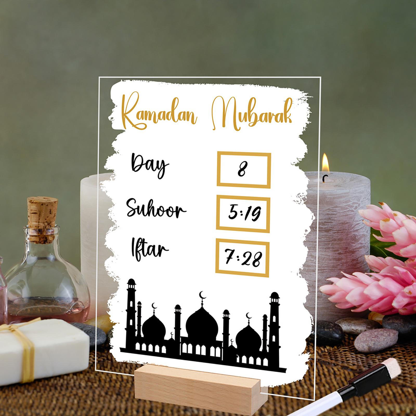 

Мусульманский адвент-календарь Рамадан на деревянной основе для домашнего офисного декора, легкий вес Style A