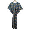 Women Blue Bagheera Tiger Printed Hippie Cotton Maxi Beach Cover Up Caftan Dress CKFTN-SCRN-FULL-BUYIT-150