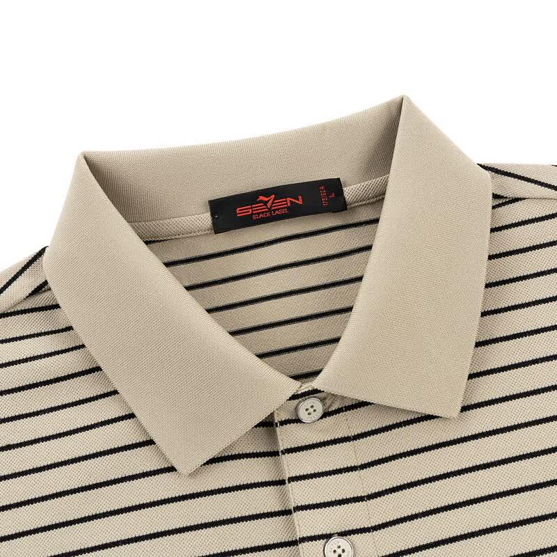 SEVEN Mr. Seven Series Striped Short-Sleeve Polo Shirt