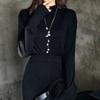 Women Sweater Chain Leaf Faux Pearl Rhinestone Decor Tassel Alloy Clothes Jewelry Dating