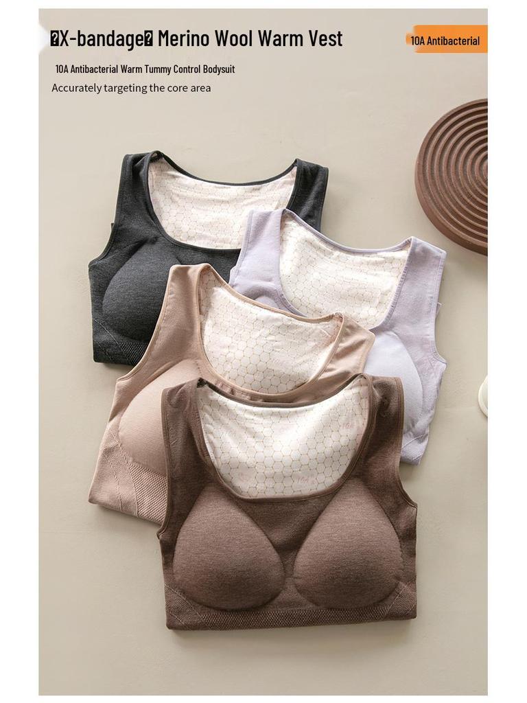 Women's Breathable Warm Vest with Chest Pad - Jelly Strip Lift Base Layer Undershirt