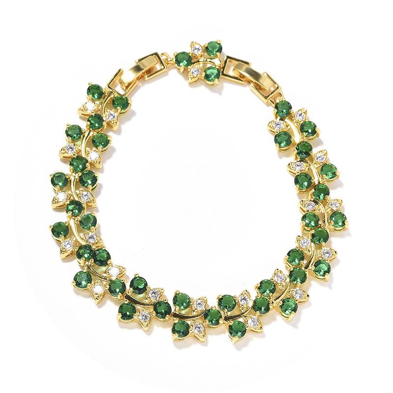 Light Luxury Rainbow Flower Bracelet Girls Niche Versatile Color Zircon Jewelry Women'S Bracelet