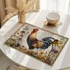 4/6Farmhouse Rooster Placemats Rustic Chicken Imitation Placemat Farm Heat Resistant Dining Place Mats Country Vintage Florals Table Mat
