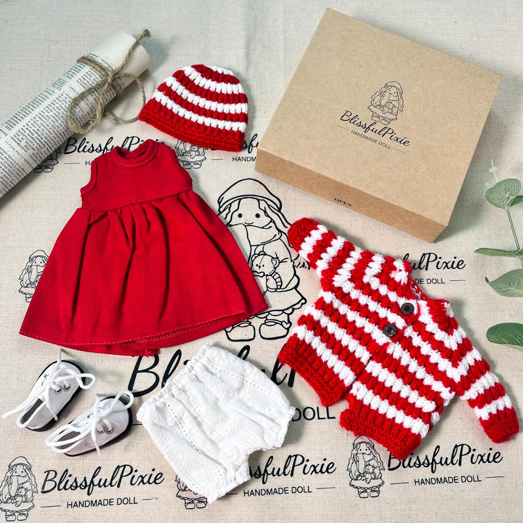 BlissfulPixie Handmade Waldorf Doll Clothes 30cm Clothing Set with Nice Box Girls Christmas Birthday Gift - Quinn Clothing Accessories