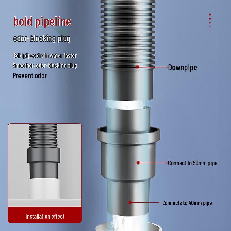 Larsd Kitchen Double Sink Drain Pipe Set