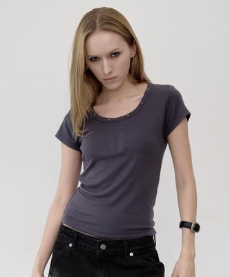 Lekim Lwe Studded T-Shirt (Charcoal)