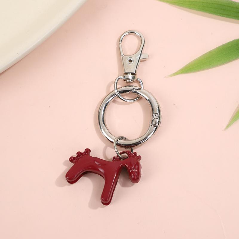 Creative Colorful Pony Keyring Fashion Simple Metal Keychain Backpack Pendant Versatile Key Hanging Decoration Accessories