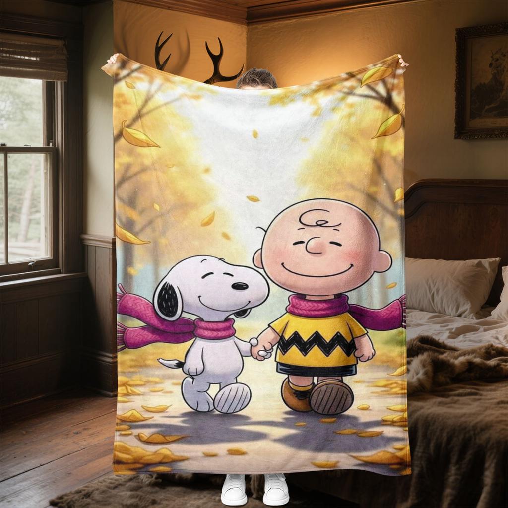 The Snoopy Family Portrait Blanket Is Suitable for Beds and Various Other Occasions, Making It A Perfect Gift for Friends