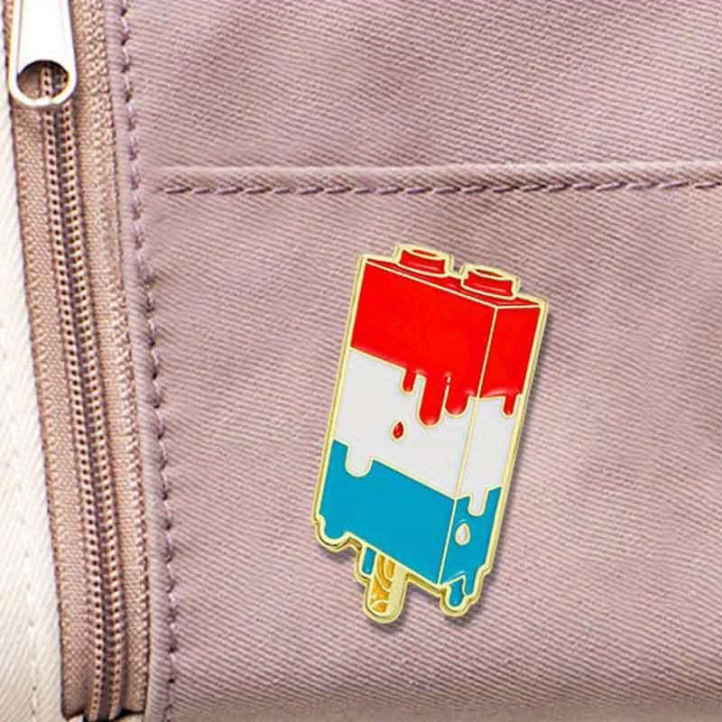 

Милая трехцветная брошь-мороженое, летний значок-эскимо, аксессуары для одежды