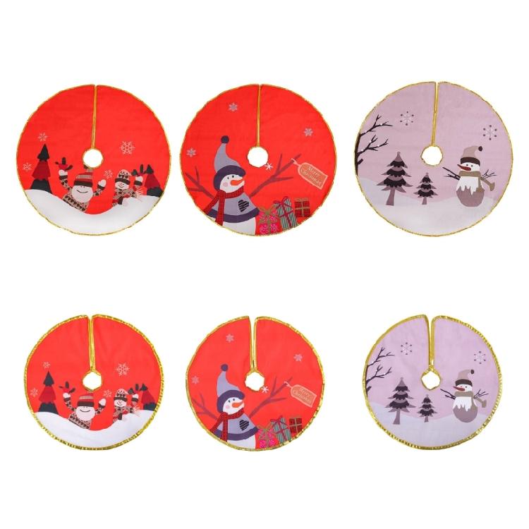 Decorative Christmas Tree Skirt Practical Fabric Christmas Tree Skirt with Golden Edged Detailing for Celebration