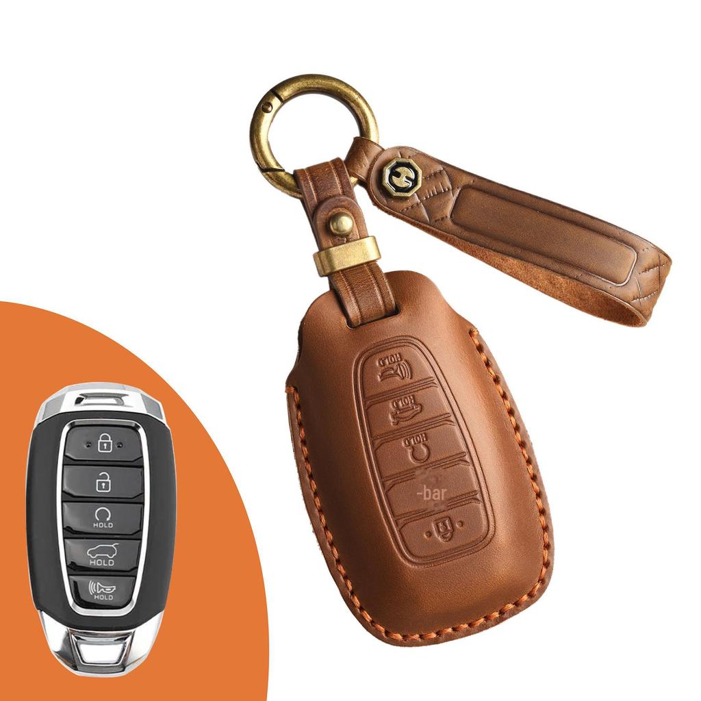 Vintage Leather Car Key Cover for Fiesta with Buckle
