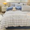 Modern Minimalist Plaid Duvet Cover 220x240 Soft Breathable All Season Queen Comforter Cover Single Piece Striped Quilt Covers